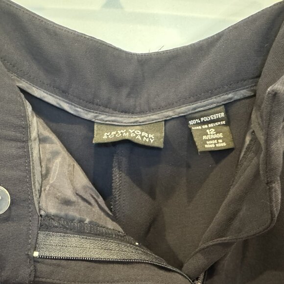 New York & Co. Black Trousers 12 Mid-Rise Straight Leg Workwear Formal Classic - Picture 3 of 5